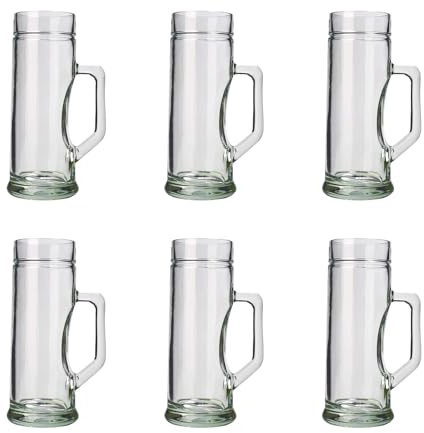 ich-zapfe.de Bierglas, Bierkrug, Maßkrug, Bierseidel 6er Set Biergläser, Premium, Glatt - 0,3 Liter