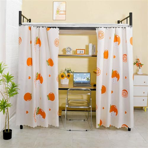 Treer Bettvorhang Hochbett Etagenbett Blackout Vorhänge Staubdicht Betthimmel Hochbett Kinder Bettzelt Schlafsaal Bettvorhänge Schlafzimmer Studentenwohnheim (1,8 m x 2,2 m (1 Stück),Orange)