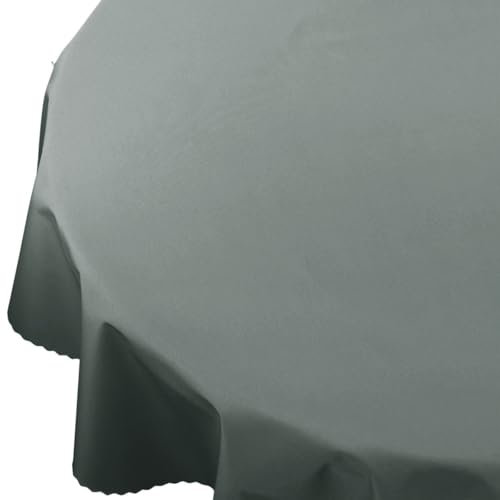 Rund wasserdichte Tischdecke Gartentischdecke Wasserabweisend Wetterfest Garten Balkon Terrasse Graphit Durchmesser: Ø 80 cm
