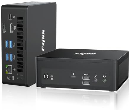Fsjun Mini PC Win 11 Pro i7-1185G7(up to 4.7GHz) Mini Desktop Computer 32GB DDR4 1TB NVMe SSD 12M Smart Cache Support Three Screen/Thunderbolt 4/DP/HDMI Business Home Gaming (32+1TB)
