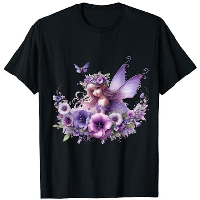 Lilafarbene Fee, Flieder, Blume, Lilie, Feen, Blumen T-Shirt