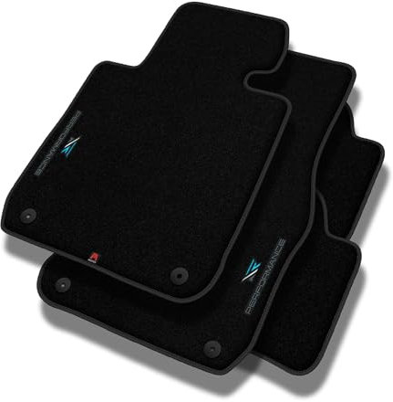 PERFORMANCE Personalisierte Velours Fußmatten Auto für BMW 7er E65 2002-2008 - Standard, Perforiert, Cyan, weiß und grün -Präzise CNC-Stickerei, Design-Lochpaspel, Auto Fußmatten - Perfekt für Autofah
