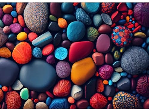 Jigsaw Puzzles for Adults 1000 Piece Jigsaw Puzzles for Adult Educational Game Challenge Toy 1000 Pieces Puzzle for Adults Kids.Educational Games Home Decoration.Theme: Colorful Stones
