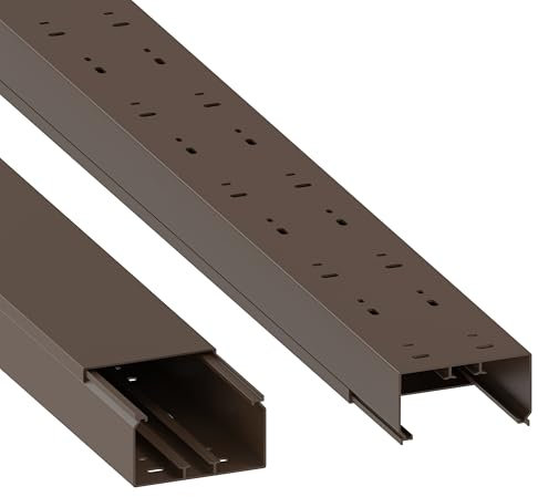 Habengut | Kabelkanal (mit Montagelochung) 60x110 mm aus PVC, Farbe: Braun, Länge 1 m