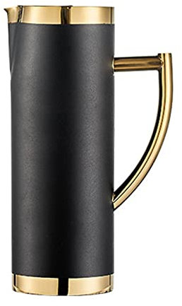 Wasserkrug Krug Edelstahl, Mit Ice Guard, Karaffe Teekanne Zum Servieren Von Wasser, Saft, Eistee Und Anderen Kalten Getränken (Schwarz,1.4L)