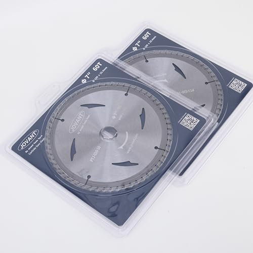 7 60T Circular Saw Blade, Trim Saw Blade for Cutting Wood, 7/8 Inch Arbor, 7 Inch Cutt-Off Wheel, 2pcs