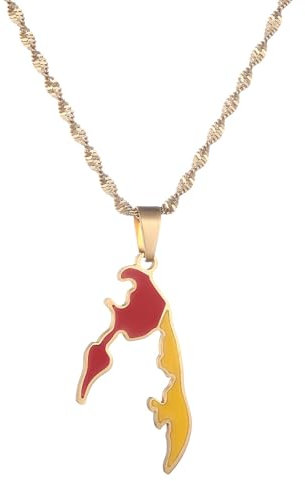 Anhänger Halskette Tamil Eelam Karte Flagge Anhänger Halskette Herren Damen Anhänger Halskette Ethnische Geschenke Schmuck