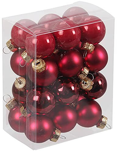 16 x Kleine Baumkugeln aus Glas Ø 3 cm - Christbaumkugeln Baumschmuck Christbaumschmuck Weihnachtsbaumschmuck Weihnachtsbaumkugeln (16 Stück Weihnachtsrot, 3 cm)