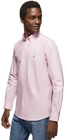 Polo Club Camicia Oxford Uomo con Logo Ricamato 100% Cotone