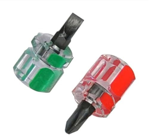 Kit di cacciaviti per macchina da cucire, cacciavite corto, testa di ravanello portatile, cacciavite ultra corto per macchina da cucire stretta, testa piatta e Phillips (2 pezzi)