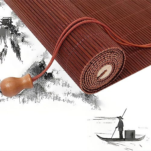 Bambus-Jalousien für drinnen und draußen, Garten, römische Verdunkelungsrollos, 119,4 x 160 cm