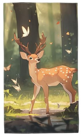 Badehandtuch Bambi Pool Badetuch Tragbares Fitnesshandtuch Leichtes Drucktuch, Für Wandern, Schwimmbad, Reise, 40x70cm