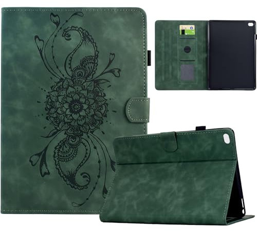 Funda para iPad Air 2/Air 1/iPad 9.7 5ª/6ª Generación (2017/2018) - Funda de Cuero de Primera Calidad Smart Folio Case con Soporte y Auto-Reposo/Activación - Verde