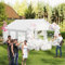 Aufun Hochwertiges Partyzelt 4x6 m, Pavillon mit 6 abnehmbaren Seitenteilen mit Fenstern, PE Plane Wasserdicht, inkl. Spannseile & Heringe, Partyzelt für Garten Party Festival Event Hochzeit - Weiß