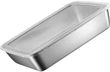 Vassoio in acciaio inox per preparare e servire barbecue, vassoio per grigliare carne cotta e cruda, vassoio per conservare alimenti