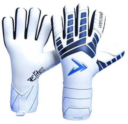 Precision Elite 3.0 Giga Goalkeeper Gloves, 4 mm Giga Latex Grip, Super Lite Negative Cut, All Weather Strapless or Strapped Fit