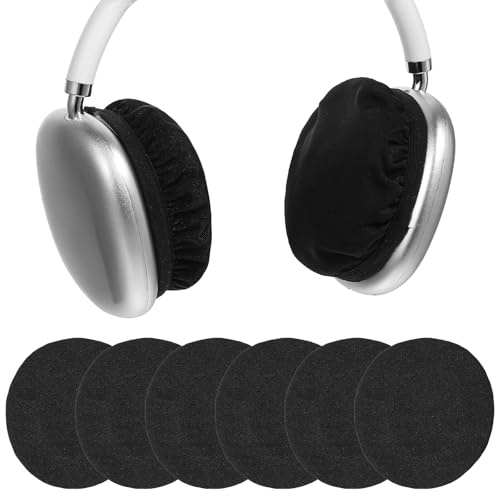 Yuomeaz Kopfhörer Ohrabdeckungen 3 Paar, Schwarz, Waschbare Schweißabdeckungen, Weiche Dehnbare Ohrhörer Abdeckung Ersatz, Headset Abdeckung für Bibliothek, Fitnessstudio