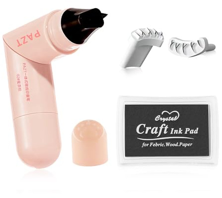 Doppelkopf Eyeliner Stempel Wing Tip Pen Braun,Drehbarer Eyeliner Wasserfest mit Unterer Wimpernstempel,Smudge Resistantm,Natürlich, Anhaltend, für Partys, Reisen, Workdays, Weddings