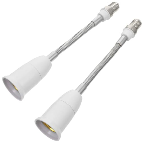OSALADI Adaptador Extensor Flexible De Portalámparas E14 a E27 7.67 Pulgadas 2 Unidades Soporte De Lámpara Con Movimiento De 360° Para Iluminación Interior En Oficina Y Hogar