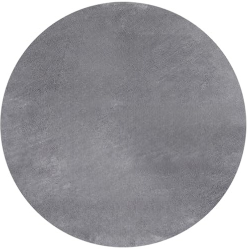 KADIMA DESIGN Teppich Modern Einfarbig Edel Pflegeleicht Vielseitig Waschbar Rund Grau 160x160 cm Schlafzimmer Esszimmer Oeko-TEX Fußbodenheizung geeignet rutschfest Gekettelt Zertifiziert | Lech