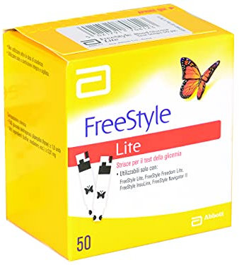 Freestyle Lite Strisce Per Il Controllo Della Glicemia, Pezzi, Giallo, 50 Unità