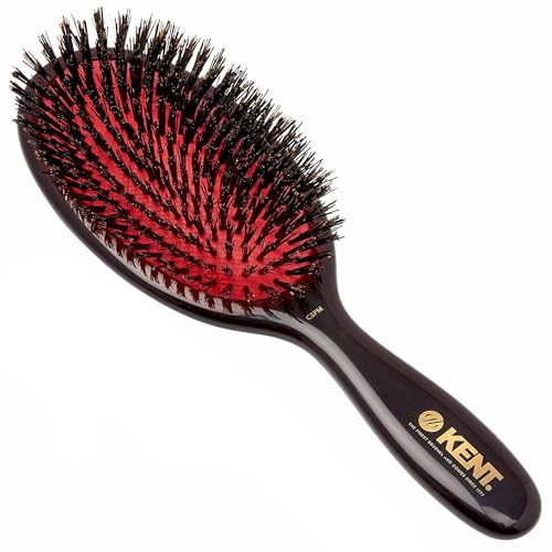 Kent Medium Pure Black Bristle Cushioned Brush - CSFM (PACK OF 1)
