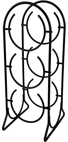 Spectrum Diversified Horseshoe Wine Rack, 3-Bottle Wine Holder, Countertop Wine Storage, Holds Standard & Jumbo Wine Bottles, Modern Kitchen Décor & Storage, Black (38610)