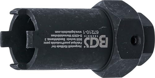 BGS 67210-1 | Spezial-Einsatz für Düsenstock | Außensechskant 32 mm | für Mercedes-Benz, Neoplan, Setra | Länge 70 mm | 4-Zahn | Innengewinde M14 x 1,5 mm