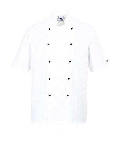 Portwest C734 Kent Chefs Jacket - White or Black - XS to 2XL
