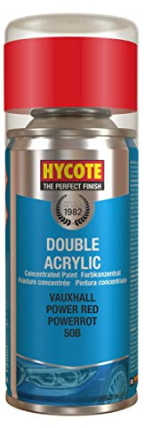 Hycote Double Acrylic Aerosol Car Spray Paint, Vauxhall - Power Red, 150 ml