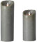 sompex LED Kerzen mit Timerfunktion und flackernder Flamme, grau ⌀ 8cm, Höhe wählbar 18cm, 23cm, Adventskranz, Weihnachtsdeko, LED Deko, LED Kerze einzeln (Höhe 18cm)
