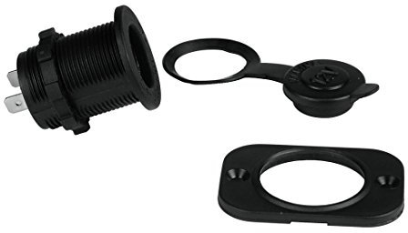 Hama Kfz Einbausteckdose (16A/6-24V, Zusatzsteckdose mit Staubschutzkappe) schwarz, 00045663