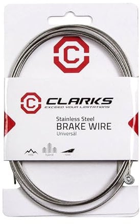 Clarks Stainless Steel Brake Wire - 2m Universal Stainless Steel Brake Cable for Front and Rear Brakes for Mountain Bikes (MTB), Hybrid and Road Bikes