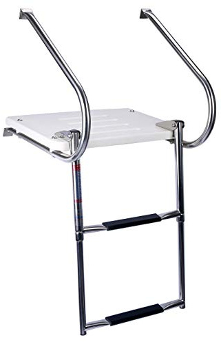 SeaLux Boat In-board Swim Fiberglass Platform with 2-steps Stainless Ladder