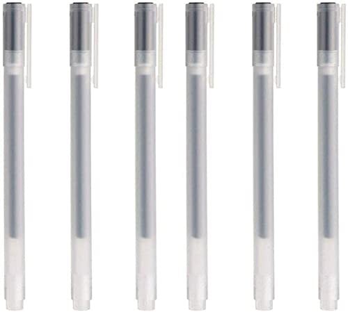 Gelschreiber-Set von Muji, 0,5 mm, schwarz, 6 Stück