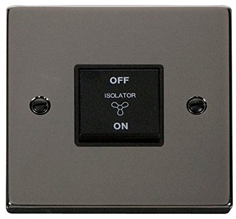 10A 1 Gang 3 Pole Fan Isolation Switch - Black
