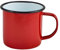 Genware NEV-50018RED Enamel Mug, 36 cl/12.5 oz., Red