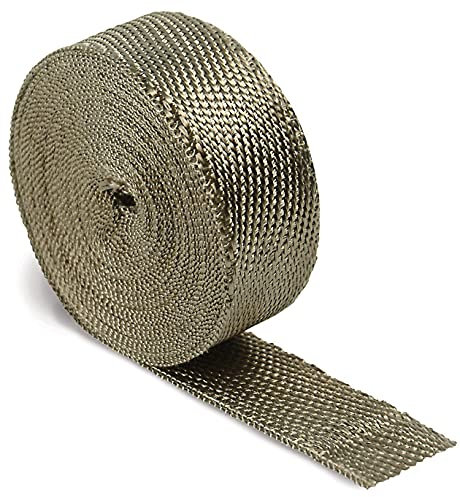 Designtechnik Titan-Auspuff-Hitzeschutzband mit Lavastein-Technologie – 5,1 cm x 15,2 m – Wärmewickel für Auspuffrohre, biegsames Auspuffband, widersteht direkter Hitze von 982 °C und periodischer