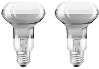 Osram Star Classic A + LED R63 LED Reflector Lamp with E27 Screw Socket, 2700 K, 2.8 W, Warm White, 10.4 x 6.3 x 6.3 cm, Set of 2