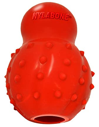 Nylabone Rubber Cone Dog Chew Toy, Bacon Flavour, Stuff with Treats, Peanut Butter & Food, Large, for dogs up to 23kg