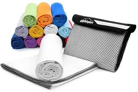 gipfelsport Mikrofaser Handtuch - Microfaser Handtücher Set, Strandtuch, Badetuch I groß, schnelltrocknend I für Sport, Beach, Reise, Outdoor, Camping I leicht, dünn, klein I 180x80cm I Weiß