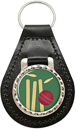 Giftshop UK Rollte (Cricket) Leder Schlüsselanhänger