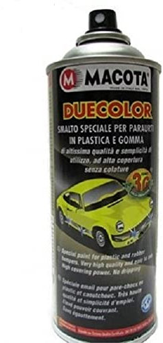 MACOTA DUECOLOR Bianco Vernice Spray Smalto Speciale per PARAURTI in PLASTICA E Gomma