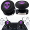 Playrealm FPS Thumbstick Extender & Printing Rubber Silicone Grip Cover 2 Sets for PS5 Dualsenese & PS4 Controller (Ghost Purple）