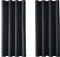 MRTREES Vorhang Blickdicht Gardinen Thermovorhang mit Ösen Verdunklungsvorhang Ösenschal Vorhänge Kurz Modern 160×140cm(H×B) Schwarz 2er Set für Hotels Büros Wohnzimmer Schlafzimmer Kinderzimmer