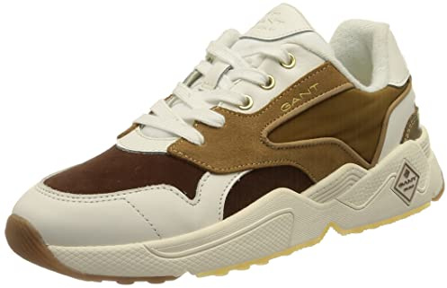 GANT FOOTWEAR Damen Nicewill Sneaker, White/Toffee, 37 EU
