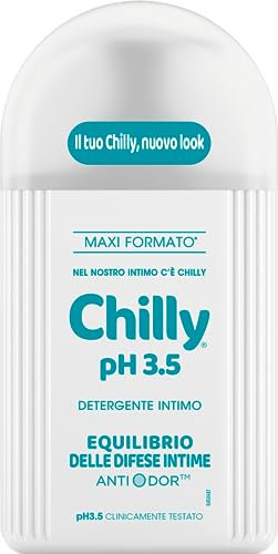 Chilly, Intimreiniger pH 3,5, Gleichgewicht für die Intimabwehr, mit Anti-Odor, Formel mit saurem pH-Wert zur Stimulierung der natürlichen Abwehrwirkung von Laktobazillen, pH-Wert 3,5, klinisch