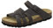 AFS-Schuhe 2122 Sommer Pantoletten für Damen mit Fussbett, hochwertige offene Sandalen aus Leder (39 EU, grau/Stone)