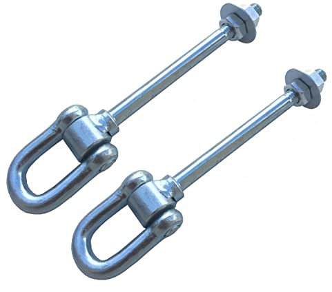 Loggyland 2er Set Schaukelhaken Verzinkter Stahlhaken für Schaukeln mit Bolzenlänge 140mm