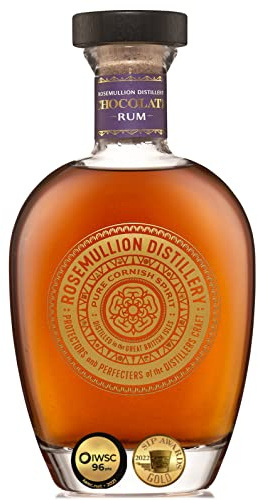 Rosemullion Chocolate Rum| Premium Craft Rum | Notes of Chocolate, Mango, Raspberry | Fermented, Distilled Oak Aged & Bottled in Cornwall | 70cl, 40%